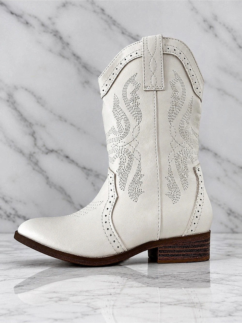 Women's White Western Boots Like New